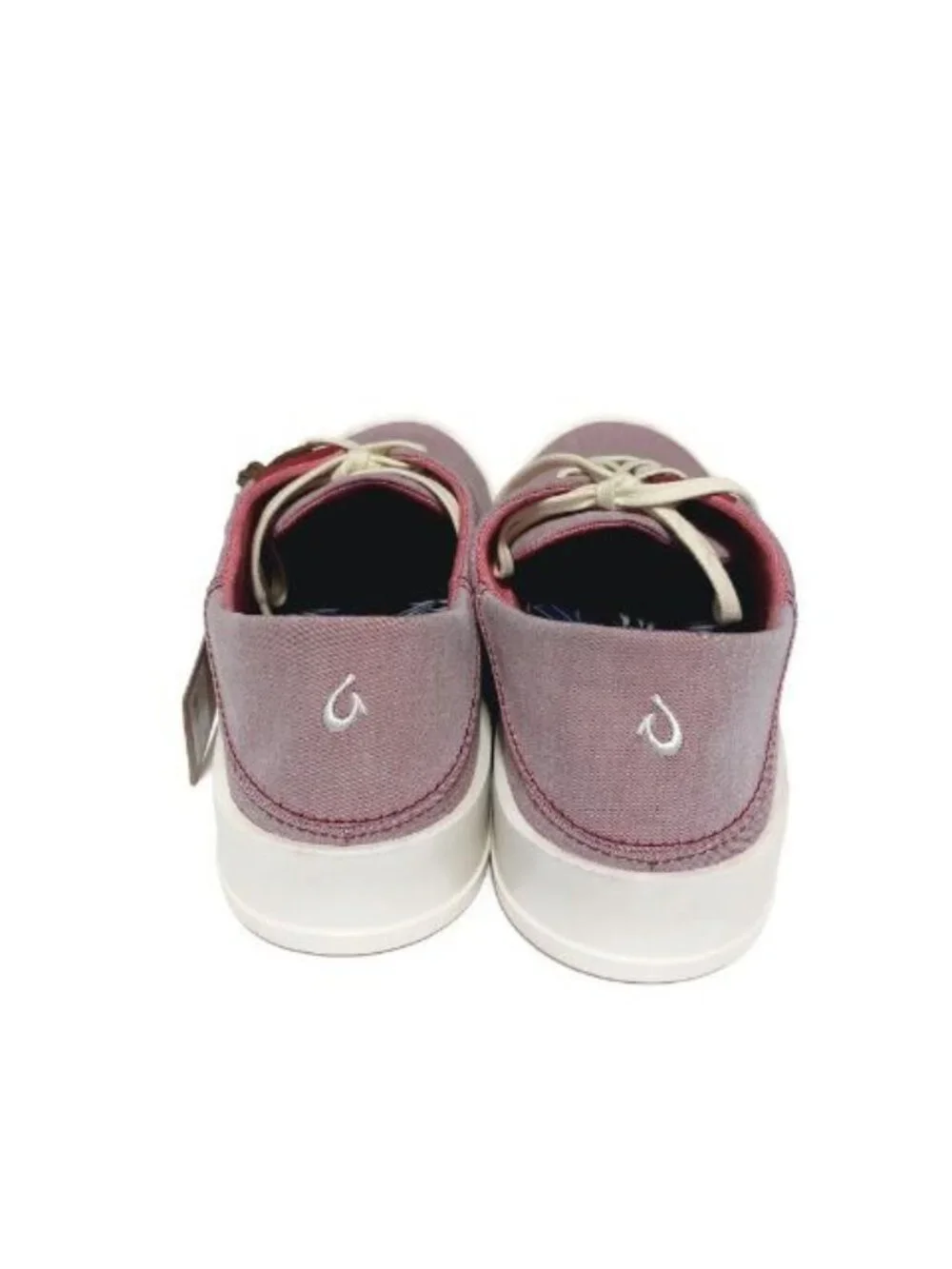 Olukai Tradewind Mens 8.5 Canvas Lace Up Boat Beach Sneakers Drop-In Heel Lava